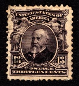 1902, US 13c, Harrison, Used, Sc 308