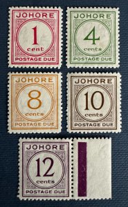 Malaya 1938 JOHORE Postage Due set of 54V MH SG#D1-D5 M5534