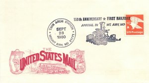 US SPECIAL PICTORIAL POSTMARK COVER 150th ANNIVERSARY OF THE FIRST RAILROAD (2)