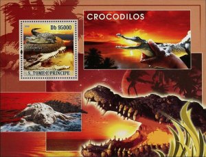 Crocodiles Stamp Osteolaemus Reptile Souvenir Sheet MNH #3359 / Bl.641