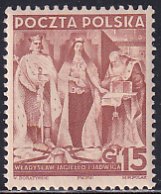 Poland 1938 Sc 322 King Ladislas II Jagelio & Queen Hedwig Royalty Stamp MNH