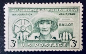 United States #983 3¢ 1st Gubernatorial Election in Puerto Rico (1949)  MNH