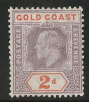 GOLD COAST Scott 40 MH* 1902 KEVII  CV $27.50 CA wmk 2