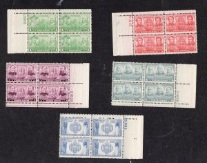 Scott# 790-794  OG    MNH  plate blocks of 4
