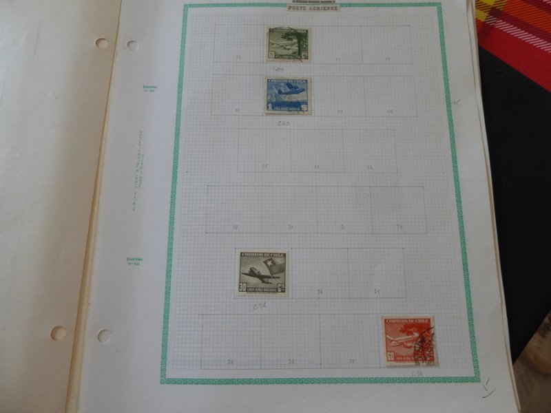 Chile Airmails and Telegraph Stamp Collection 1936-1970 on Yvert Album Pages