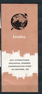 INDIA; 1964 early Geological Congress SPECIAL NEW ISSUE FOLDER