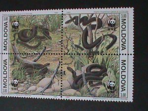 MOLDOVA-1993 SC# 72-5-WORLD WILDLIFE FUND-SNAKES BLOCK SET MNH VF LAST ONE