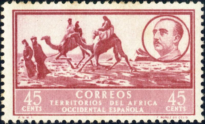 SPANISH WEST AFRICA - 1950 Mi.10 45c lilac - MH*