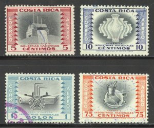 Costa Rica Scott C227-28,C241,C255 Unused H - 1954 Industries - SCV $1.20