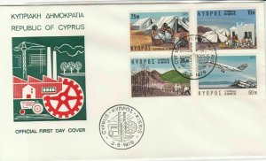 Cyprus 1976 Republic of Cyprus Pic Slogan Cancels Stamps FDC Cover Ref 27671