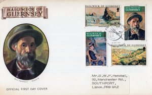 Guernsey 1974 Sc#115/118  RENOIR FAMOUS PAINTINGS Set (4) FDC