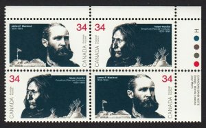 CROWFOOT, ABORIGINAL = HISTORY 1870's = Canada 1986 #1109a MNH UR BLOCK OF 4