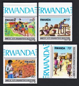 Rwanda Rural Self-help Year 4v Top Margins with inscript SG#1344-1347