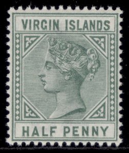 BRITISH VIRGIN ISLANDS QV SG27, ½d dull green, NH MINT.