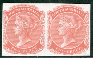 SOUTH AUSTRALIA QV Stamp 2d Orange Red (1868) PLATE PROOF Mint PAIR LBLUE41