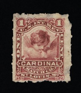 GENUINE SCOTT #RO58d PRIVATE DIE CARDINAL MATCH CO WATERMARK 191R PAPER #13598