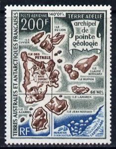 French Southern & Antarctic Territories 1969 Map 200f...