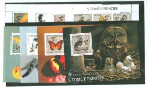 St. Thomas & Prince Islands #1500-1507 Mint (NH) Souvenir Sheet (Butterflies) (Scouts)