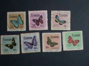 ECUADOR STAMP 1970- COLORFUL BEAUTIFUL LOVELY  BUTTERFLY USED STAMPS-VERY FINE