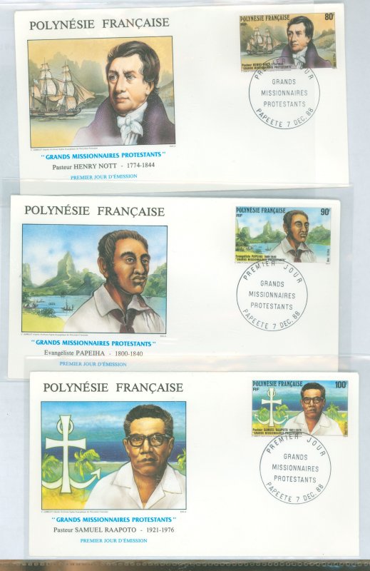 French Polynesia #498-500 On Cover  (Fdc)