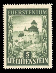 Liechtenstein #264 Cat$140, 1952 5fr deep green, never hinged