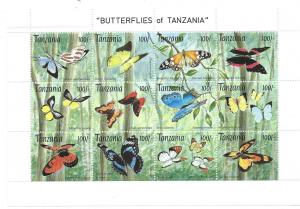 Tanzania #1054M S/S Butterflies of Tanzania  (MNH) CV $20.00