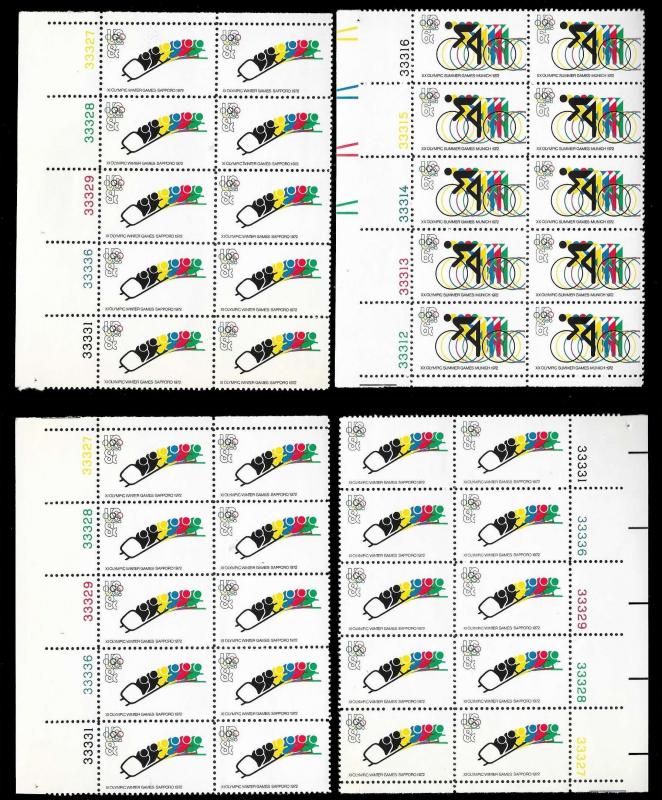 UNITED STATES (75) Large Plate Blocks ALL Mint Never Hinged Face Value=$79+