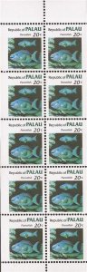 Palau - 1983 Parrotfish - 10 Stamp Booklet Pane - Scott #14b