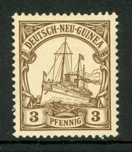 Germany 1901 New Guinea 3pf Brown Yacht Scott # 7 Mint E354