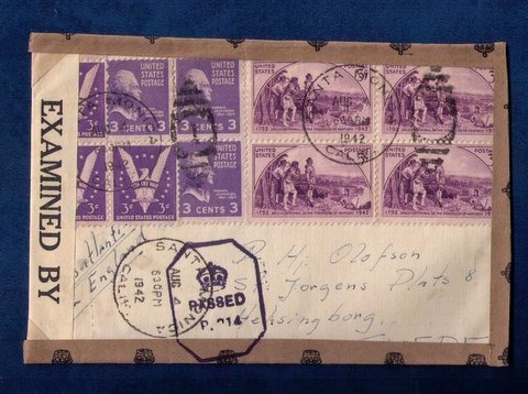 US Sc #904 Block Of Four & Sc #905/Sc #807 (3 Ea) Tied On A Cover to Sweden F-VF