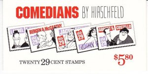 US BK191 MNH 1991 $5.80 Comedians by Hirschfeld Full Booklet Plate #1 @Face