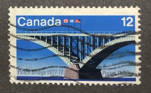 Canada 1977 Scott 737 used - 12c,  50th Anniversary of Opening of Peace Bridge