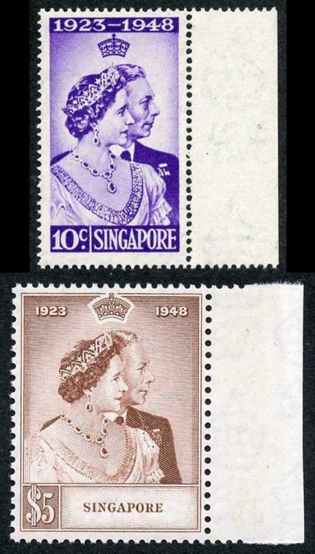 Singapore 1948 Royal Silver Wedding SG31/2 U/M (MNH)