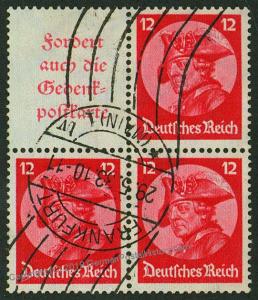 Germany 1933 Frederick Fridericus Michel W45 S102 Se-Tenant Zusammendruck 53277