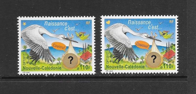 BIRDS - NEW CALEDONIA #1227-28  IT'S A BOY/GIRL   MNH