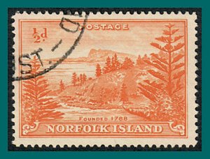 Norfolk Island 1947 Ball Bay, 0.5d used #1,SG1