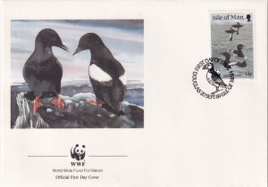 SA23h Isle of Man 1989 Birds - WWF, Black guillemot FDC