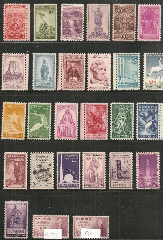 USA  MNH Lot of 3-6 cent singles