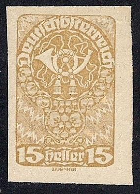 Austria #231 15 H Post Horn Mint OG NH F-VF