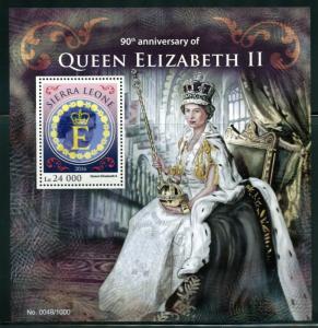 Sierra Leone 2016 90th BIRTH OF QUEEN ELIZABETH II  SOUVENIR SHEET MINT NH