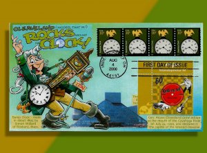 CLEVELAND ROCKS! 10¢ Clock PNC FDC in Combo w Iceland Rock n Roll Corner Single