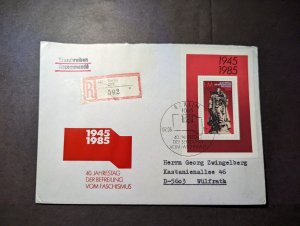 1985 Registered Germany DDR Cover Berlin to Wulfrath 40 Years Fascist Liberation