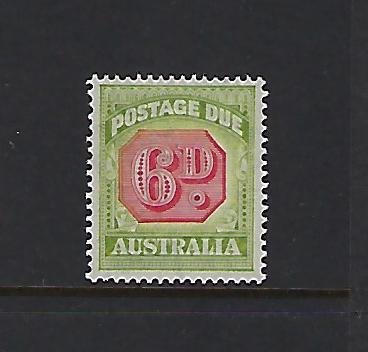 AUSTRALIA SCOTT #J69 1938 POSTAGE DUES PERF 14 1/2 X14 6P - MINT XLIGHT HINGED