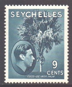 Seychelles Scott 131 - SG138c, 1938 George VI 9c Blue MH*