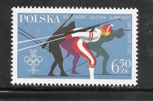 Poland #2382 MNH Single Lake Placid Winter Olympic Game (Stock Photo)