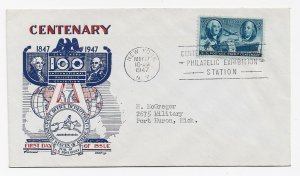 US 947 (Me-60) 3c Stamp Centenary single on FDC Fleetwood Knapp Cachet ECV$60.00