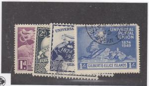 GILBERT & ELLICE ISLANDS (MK3254)  # 56-59  USED  UNIVERSAL POSTAL UNION ISSUES