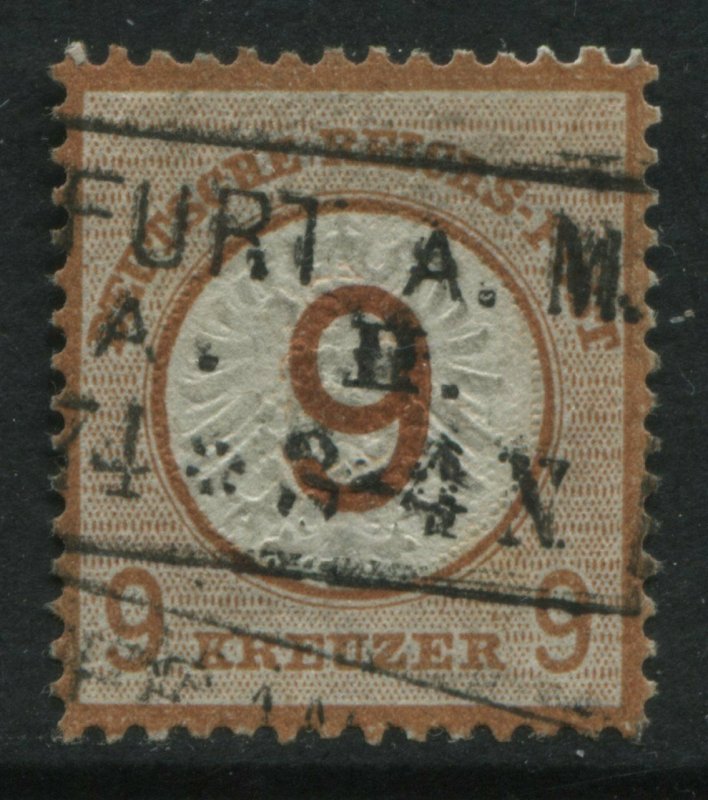 German Empire 1874 Large Shield 9 gr on 9 gr orange brown used