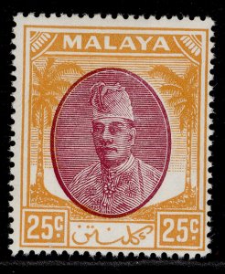 MALAYSIA - Kelantan GVI SG74, 25c purple & orange, NH MINT.