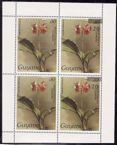 Guyana-Sc#1191,1684a- id9-unused NH sheet of 4-two #1684a surcharged, 2 #1191 -